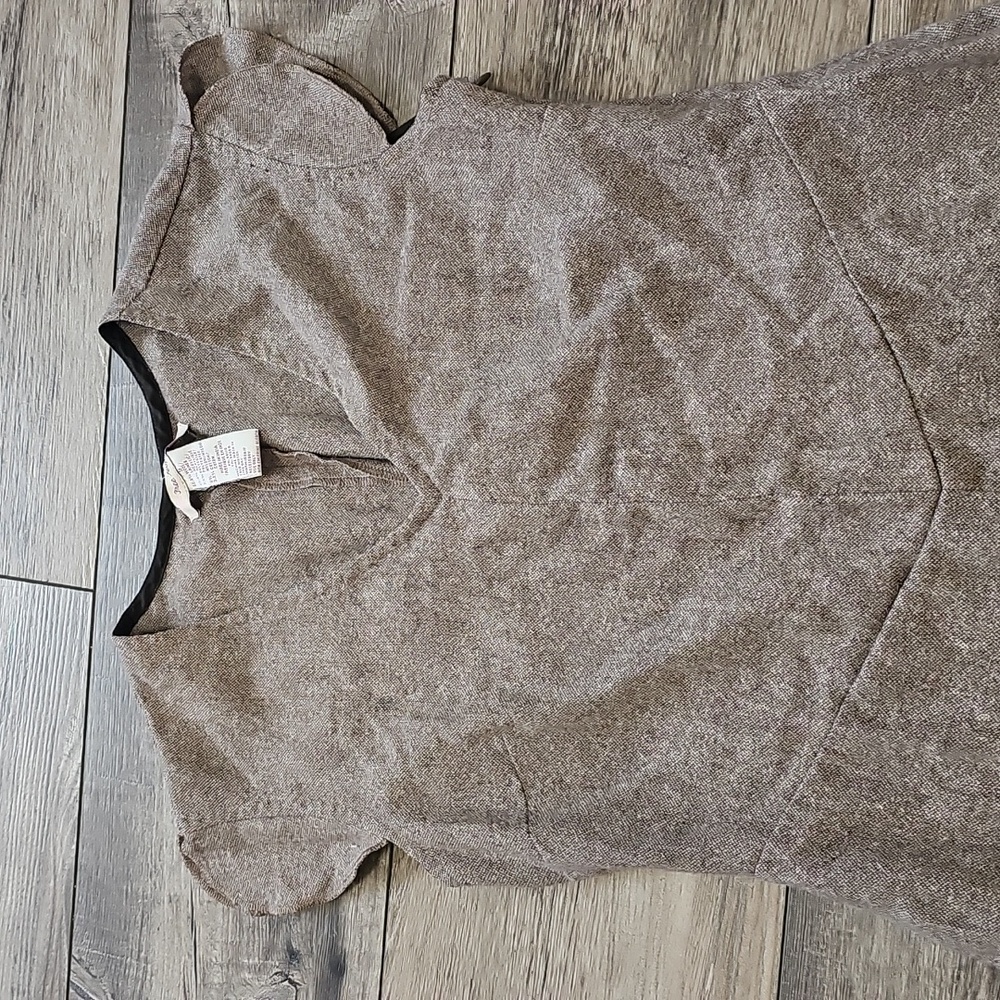 Free People Fall Winter Gray Wool Dress Size 5 V Neck - Picture 2 of 11